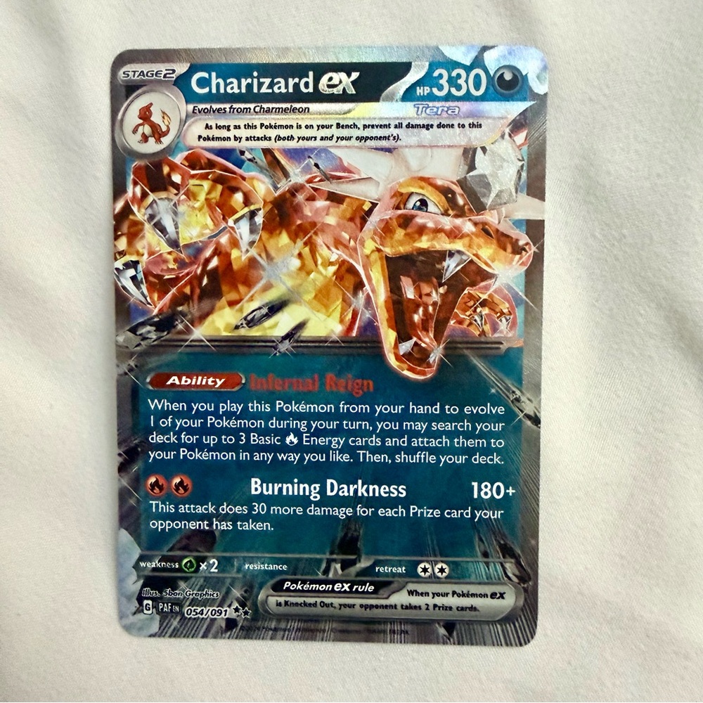 Pokémon Charizard ex Tera 054/091 Holo Rare NM – Paldean Fates